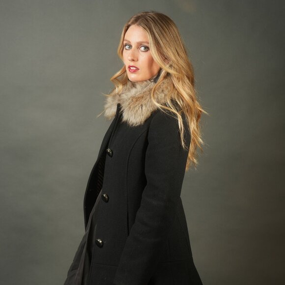 Kate Spade Wool Blend Peacoat with Detachable Faux Fur Collar, Size S - Picture 3 of 10